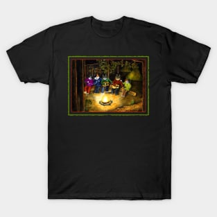 cats singing by bonfire T-Shirt